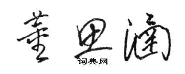 駱恆光董思涵草書個性簽名怎么寫