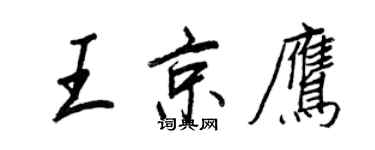 王正良王京鷹行書個性簽名怎么寫