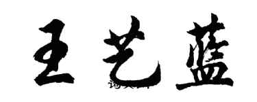 胡問遂王藝藍行書個性簽名怎么寫