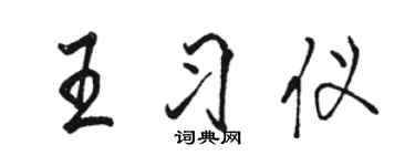 駱恆光王習儀行書個性簽名怎么寫