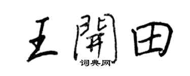 王正良王開田行書個性簽名怎么寫