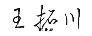 駱恆光王拓川草書個性簽名怎么寫
