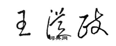 駱恆光王從政草書個性簽名怎么寫
