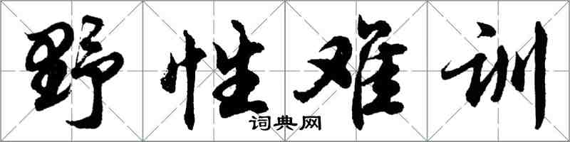 胡問遂野性難訓行書怎么寫