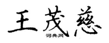 丁謙王茂慈楷書個性簽名怎么寫