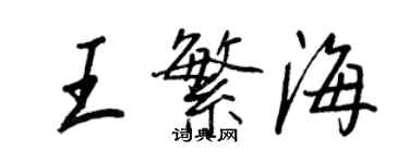 王正良王繁海行書個性簽名怎么寫