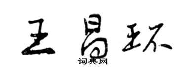 曾慶福王昌環行書個性簽名怎么寫