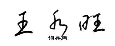 梁錦英王水旺草書個性簽名怎么寫