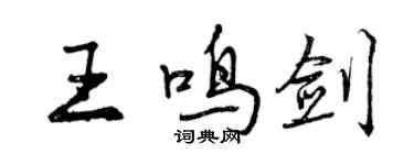 曾慶福王鳴劍行書個性簽名怎么寫