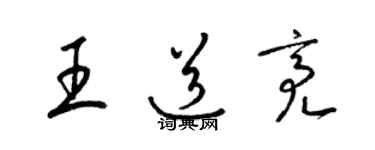 梁錦英王道亮草書個性簽名怎么寫