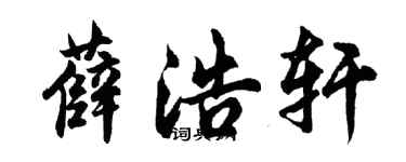 胡問遂薛浩軒行書個性簽名怎么寫