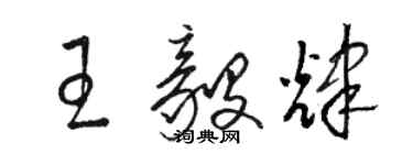 駱恆光王毅輝草書個性簽名怎么寫