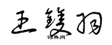 曾慶福王雙羽草書個性簽名怎么寫