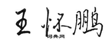 駱恆光王懷鵬行書個性簽名怎么寫