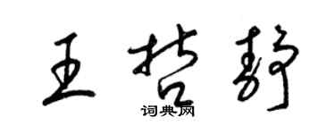 梁錦英王哲靜草書個性簽名怎么寫