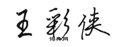 駱恆光王彩俠行書個性簽名怎么寫