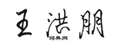 駱恆光王洪朋行書個性簽名怎么寫