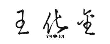 駱恆光王化金草書個性簽名怎么寫