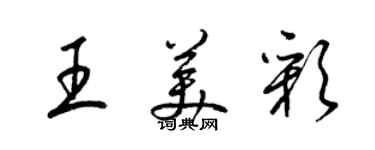 梁錦英王美彩草書個性簽名怎么寫