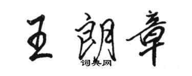 駱恆光王朗章行書個性簽名怎么寫