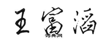 駱恆光王富滔行書個性簽名怎么寫
