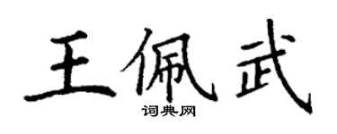 丁謙王佩武楷書個性簽名怎么寫