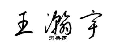 梁錦英王瀚宇草書個性簽名怎么寫