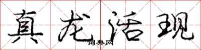 龐中華真龍活現行書怎么寫