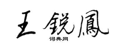 王正良王銳鳳行書個性簽名怎么寫