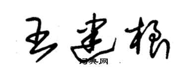 朱錫榮王建根草書個性簽名怎么寫