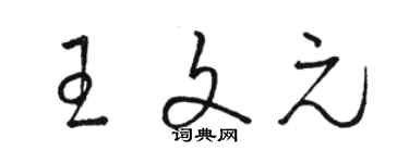 駱恆光王文元草書個性簽名怎么寫