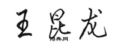 駱恆光王昆龍行書個性簽名怎么寫