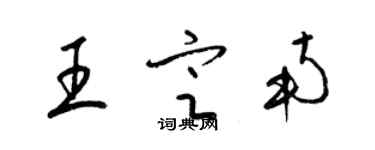 梁錦英王定南草書個性簽名怎么寫