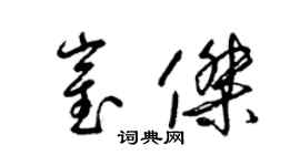 梁錦英崔傑草書個性簽名怎么寫