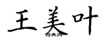 丁謙王美葉楷書個性簽名怎么寫