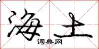 龐中華海土行書怎么寫