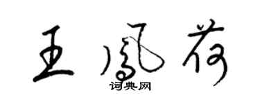 梁錦英王鳳荷草書個性簽名怎么寫