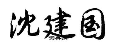 胡問遂沈建國行書個性簽名怎么寫