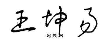 曾慶福王坤易草書個性簽名怎么寫