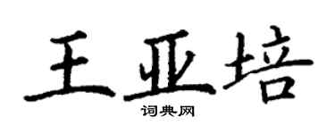 丁謙王亞培楷書個性簽名怎么寫