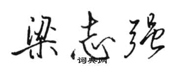 駱恆光梁志強行書個性簽名怎么寫