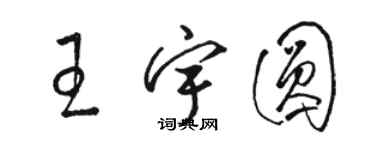 駱恆光王宇圓草書個性簽名怎么寫