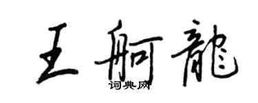 王正良王舸龍行書個性簽名怎么寫