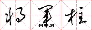 梁錦英將軍柱草書怎么寫