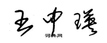 朱錫榮王中瑛草書個性簽名怎么寫