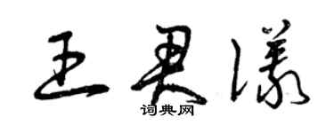 曾慶福王君儀草書個性簽名怎么寫