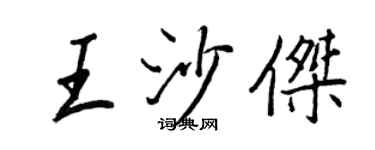 王正良王沙傑行書個性簽名怎么寫