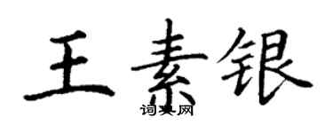 丁謙王素銀楷書個性簽名怎么寫