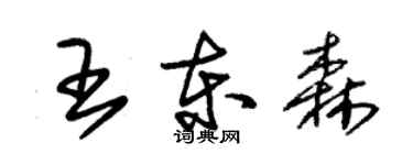 朱錫榮王東森草書個性簽名怎么寫