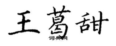 丁謙王葛甜楷書個性簽名怎么寫